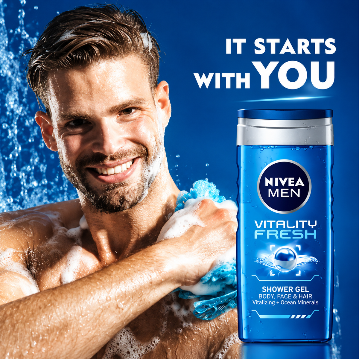 NIVEA MEN – VITALITY FRESH EFFECT 24H GEL DOUCHE 250 ML