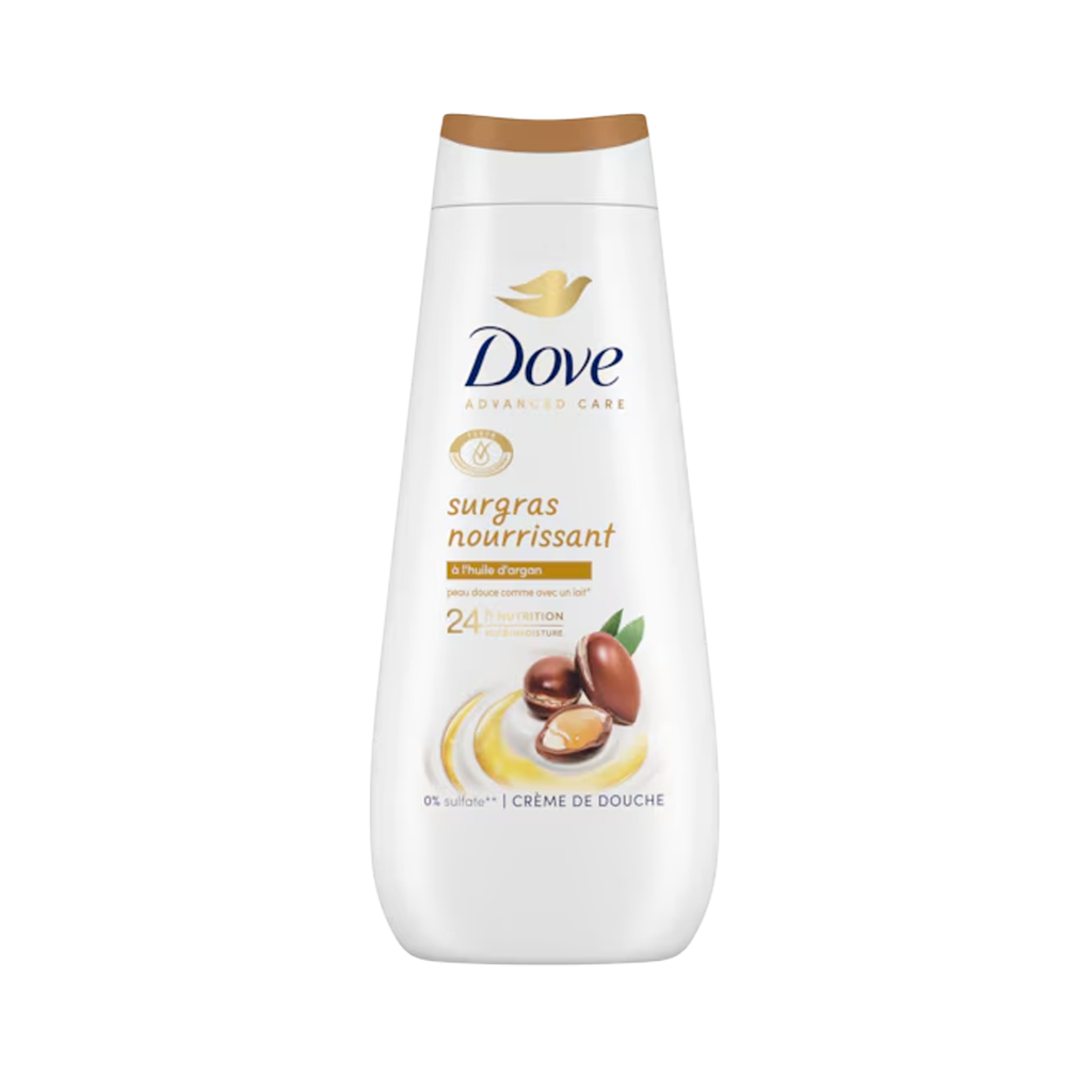 Dove Advanced Care Crème de Douche Surgras Nourrissant Huile d'Argan 400ml