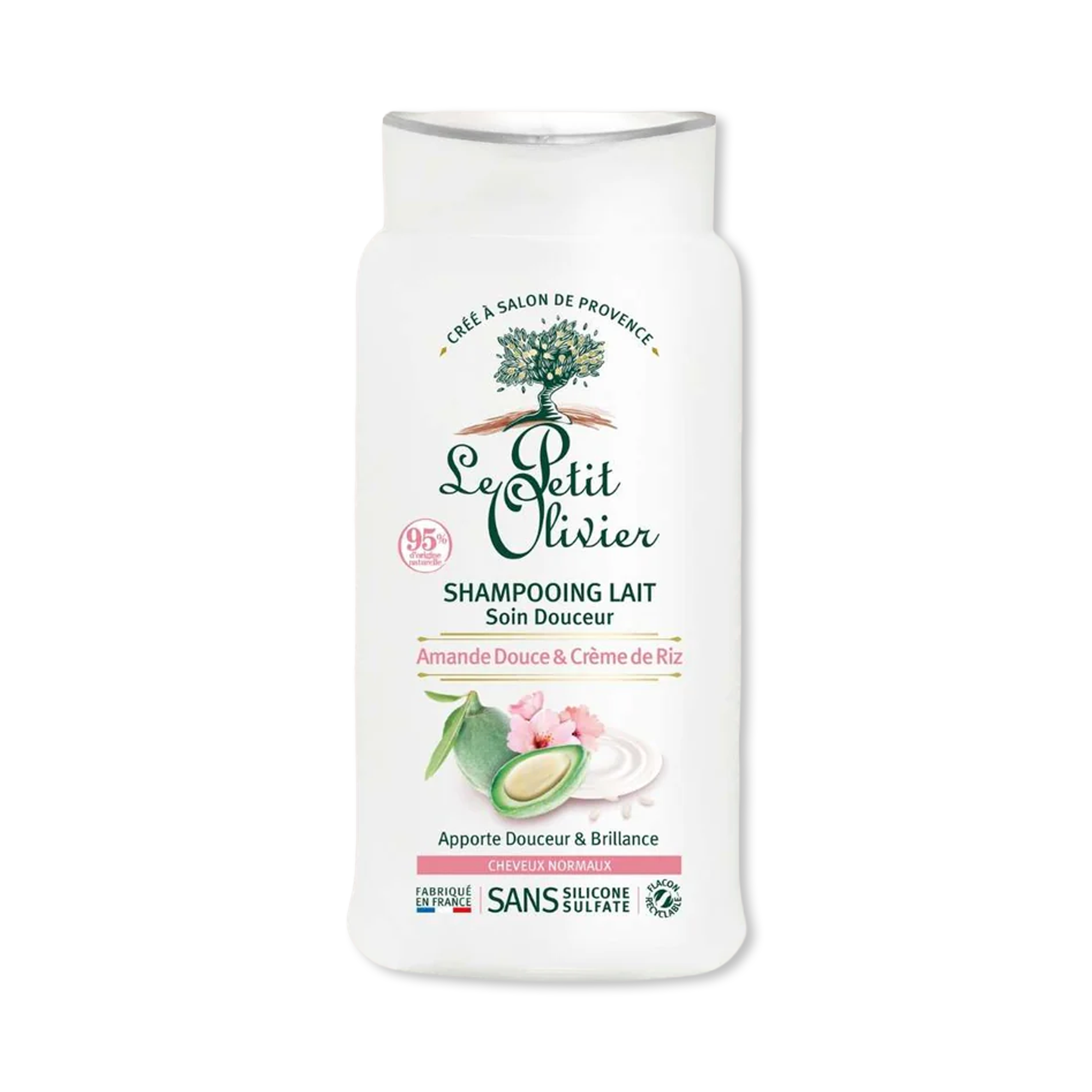 Le Petit Olivier – Shampooing Lait Soin Douceur Amande & Riz (250 ml)