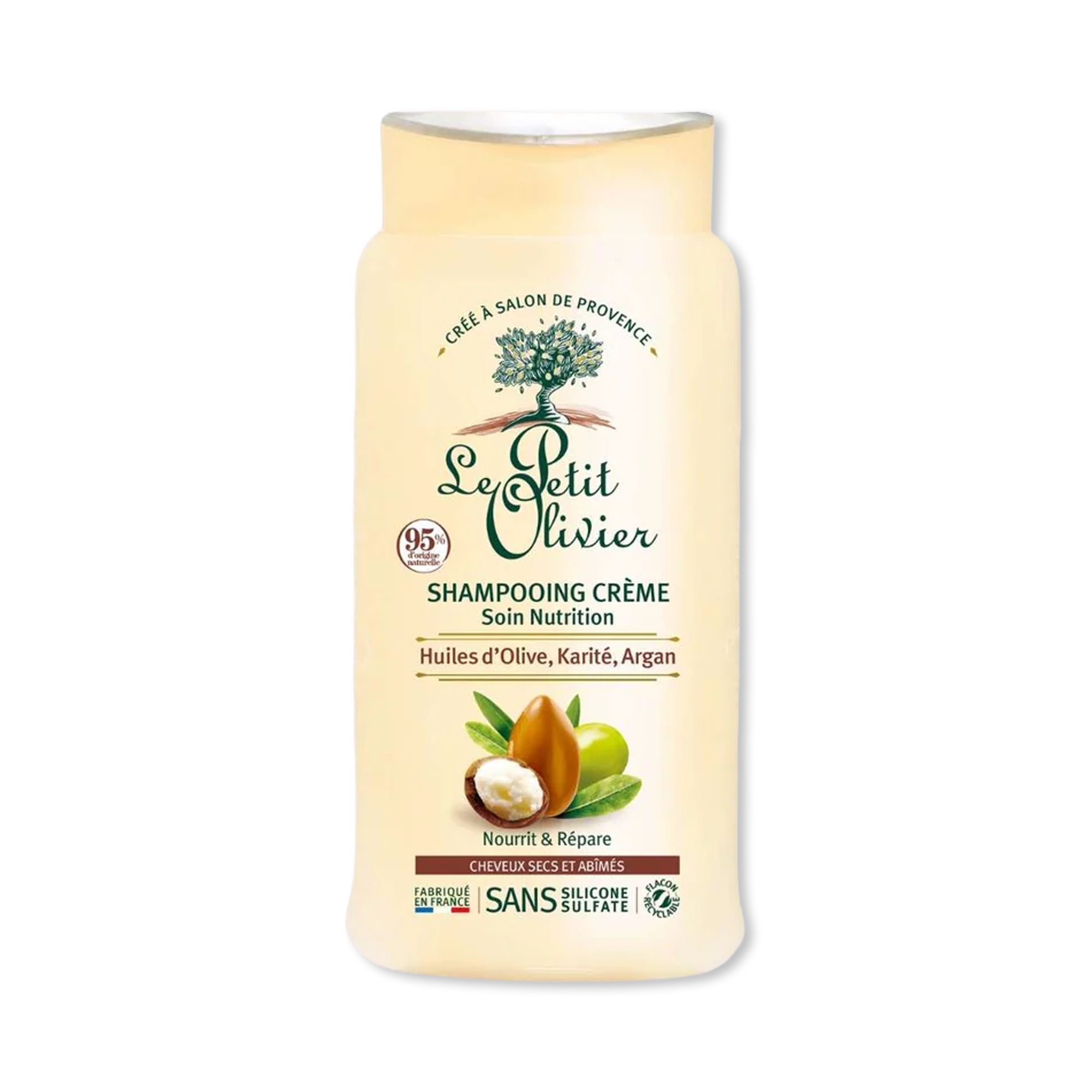 Le Petit Olivier – Shampooing Crème Soin Nutrition Olive, Karité & Argan (250 ml)