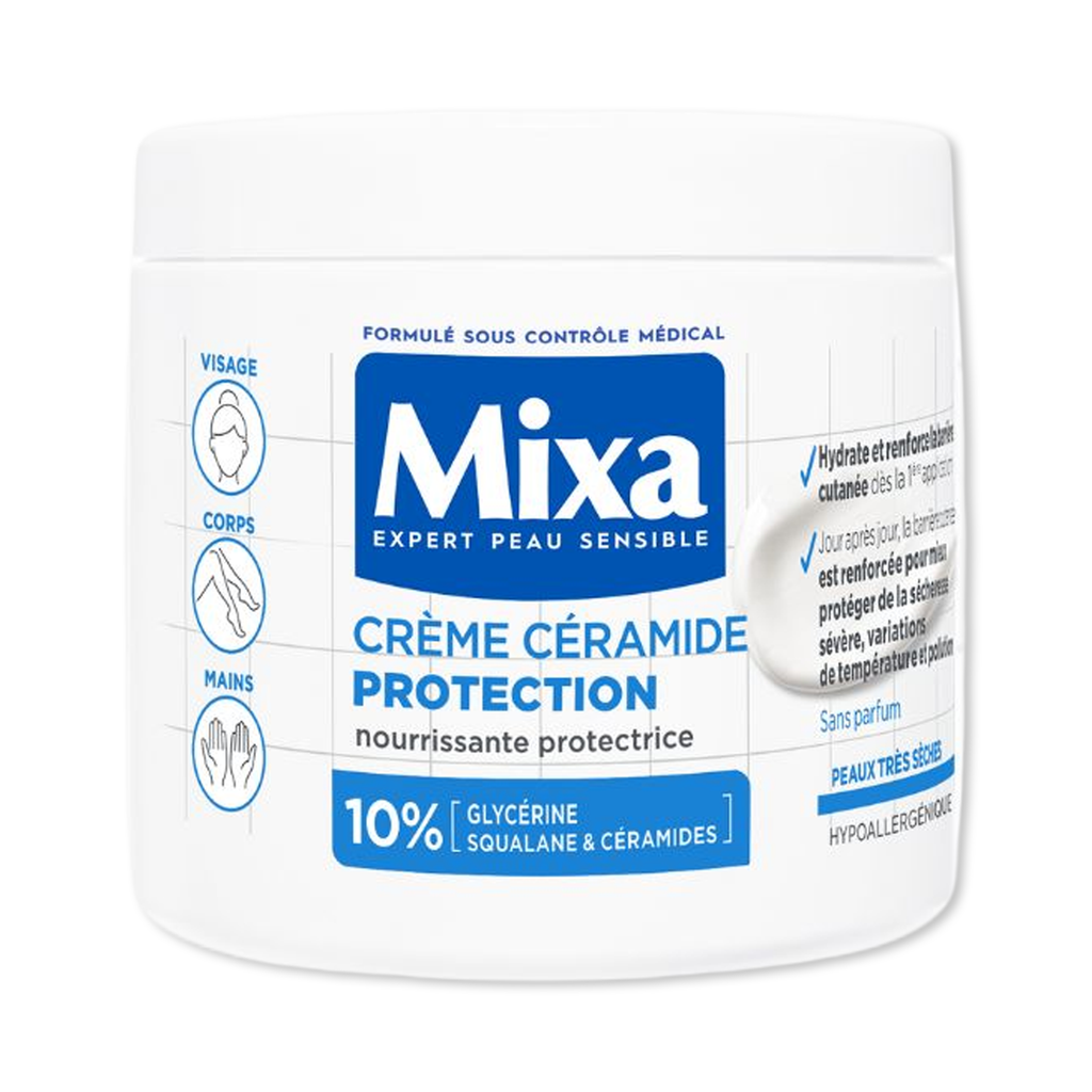 Mixa – Crème Céramide Protection (Visage, Corps & Mains)