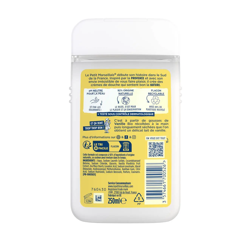Le Petit Marseillais Crème de Douche Extra Douce Lait De Vanille BIO – 250ml