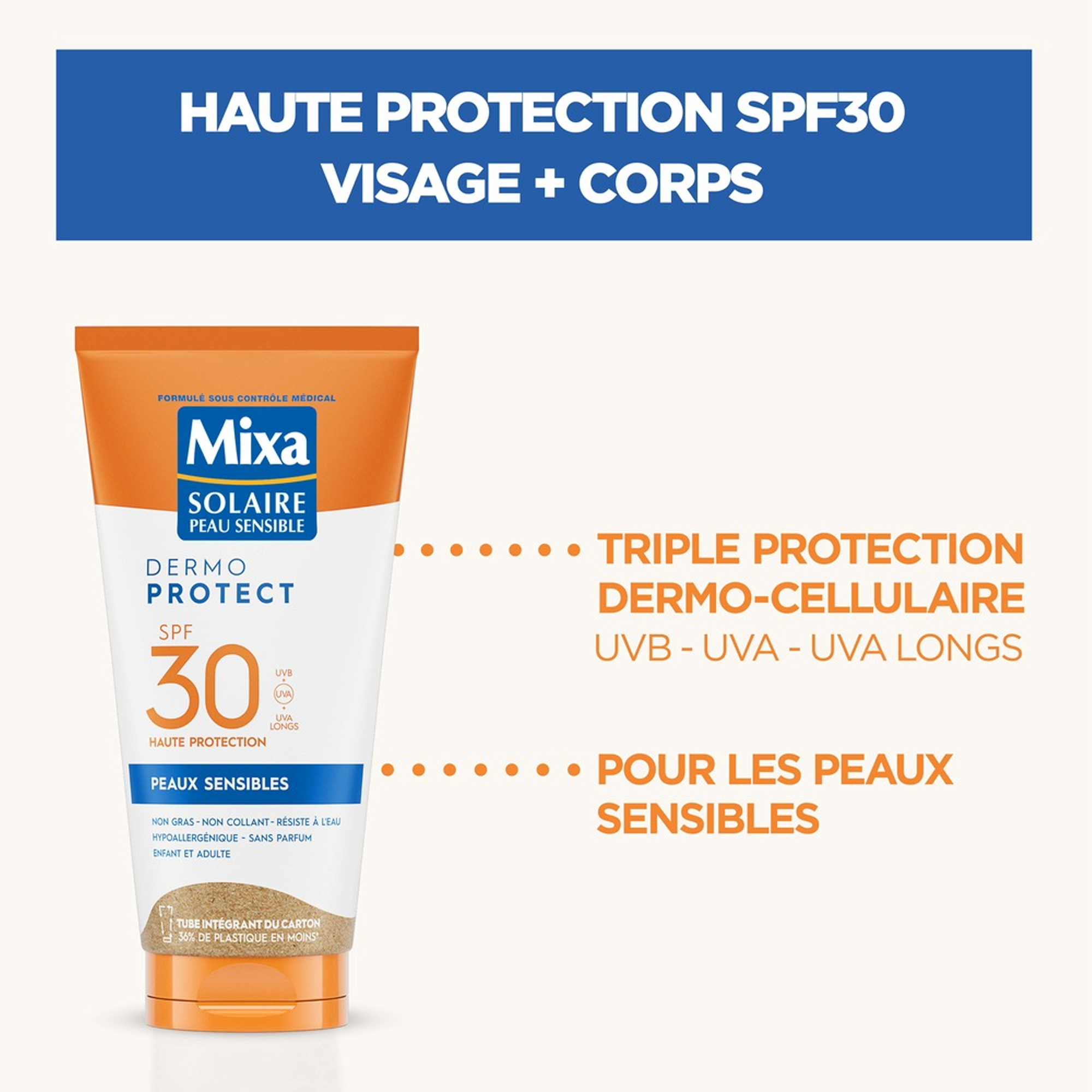 Mixa Lait Solaire Peaux Fragiles SPF30