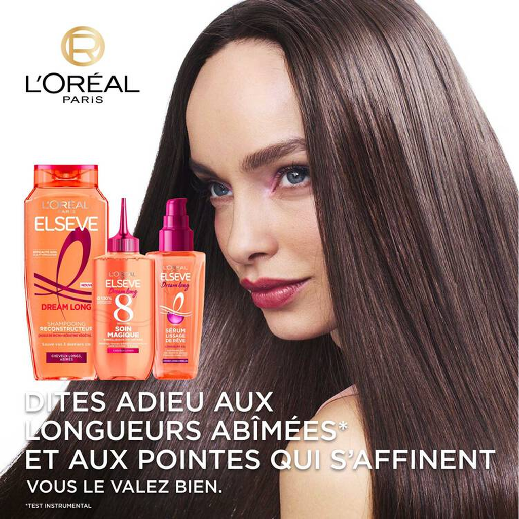 Elseve Dream Long Shampooing Reconstructeur enrichi en Kératine Végétale et Huile de Ricin