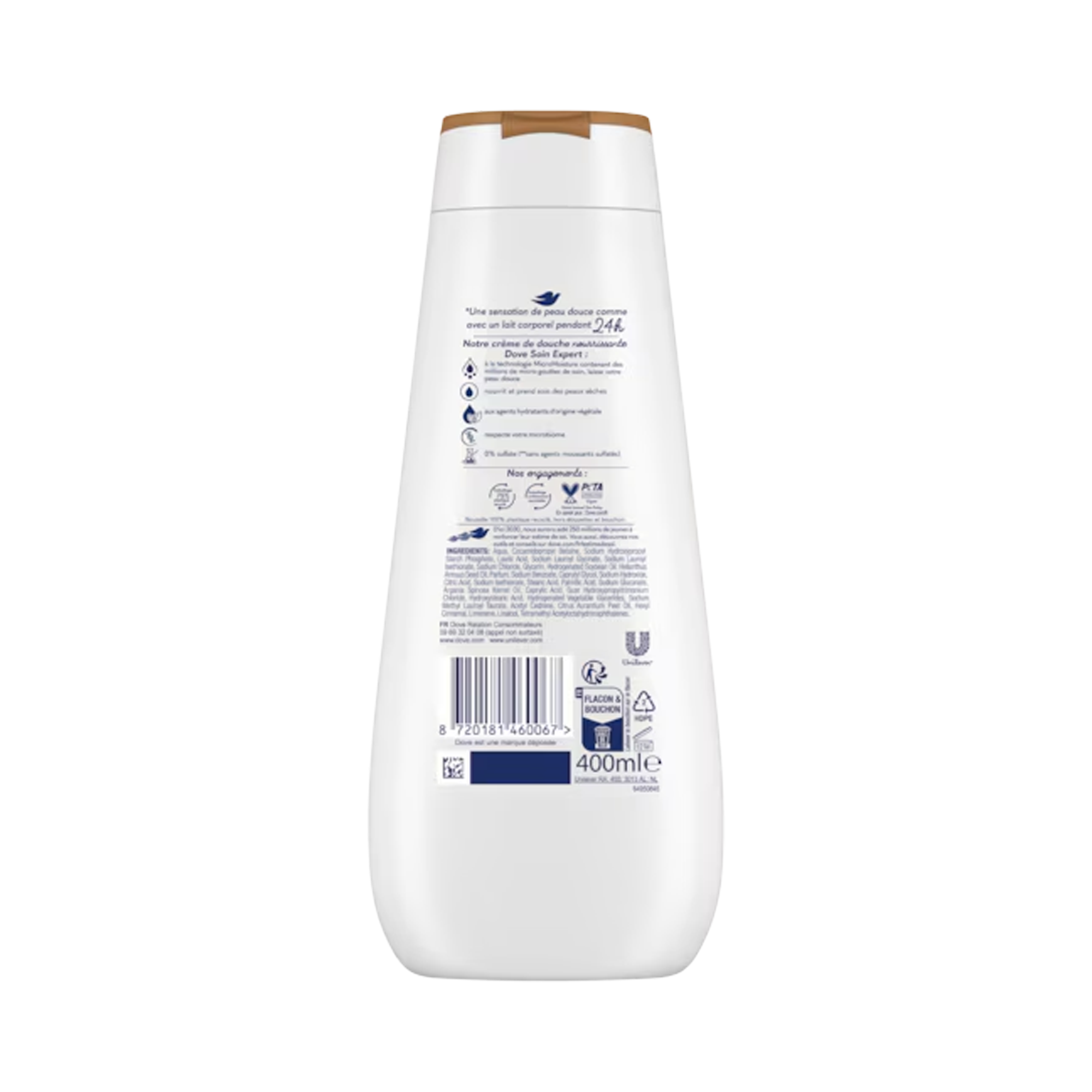 Dove Advanced Care Crème de Douche Surgras Nourrissant Huile d'Argan 400ml