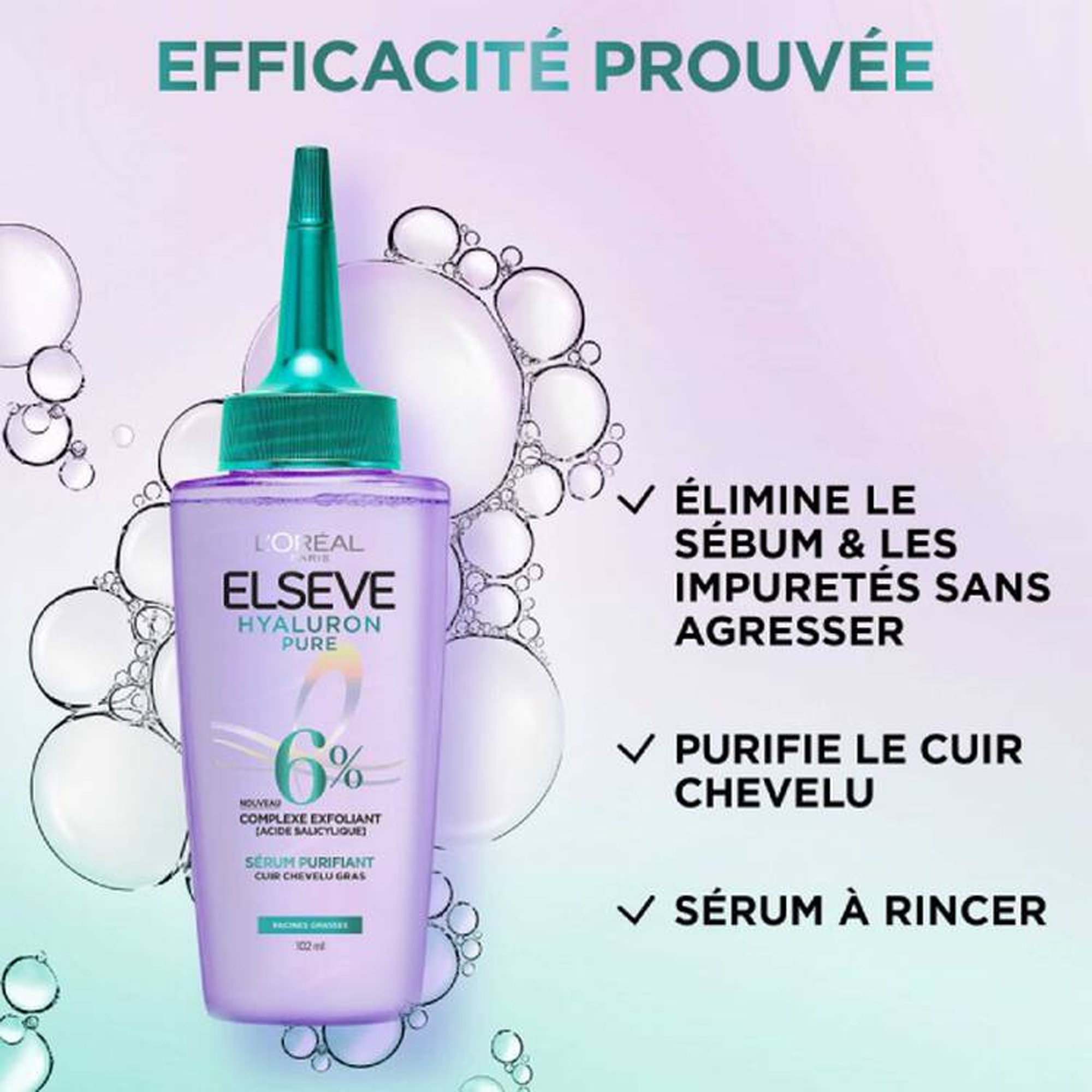 Elseve Hyaluron Pure Sérum Purifiant Cuir Chevelu Gras