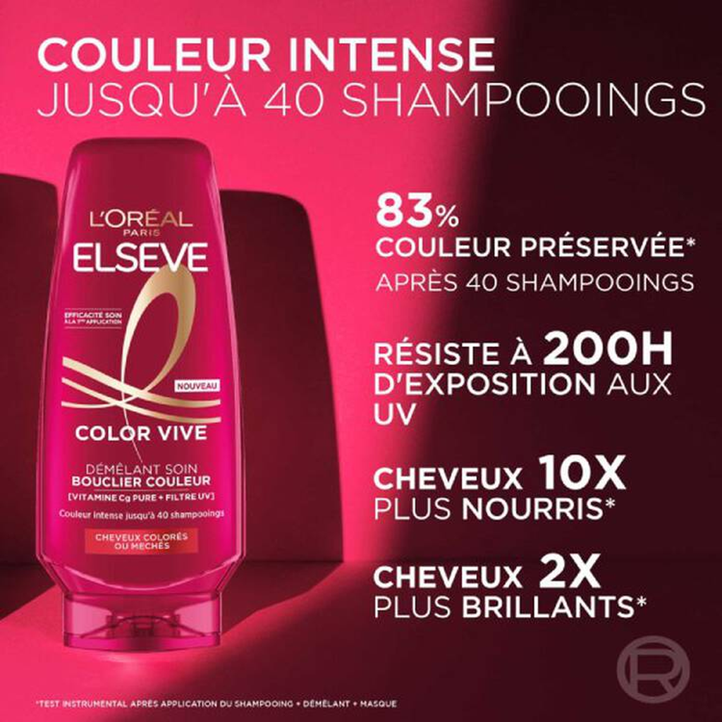 Elseve Color Vive Après-Shampooing Bouclier Couleur enrichi en Vitamine Cg Pure et Filtre UV