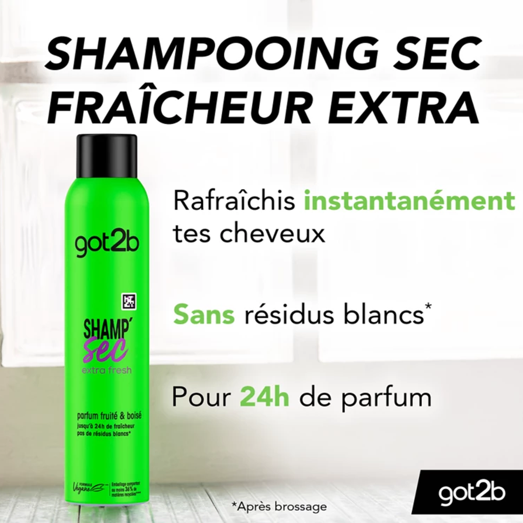got2b Shampooing Sec Fraîcheur Extra – Cheveux Frais & Propres Instantanément