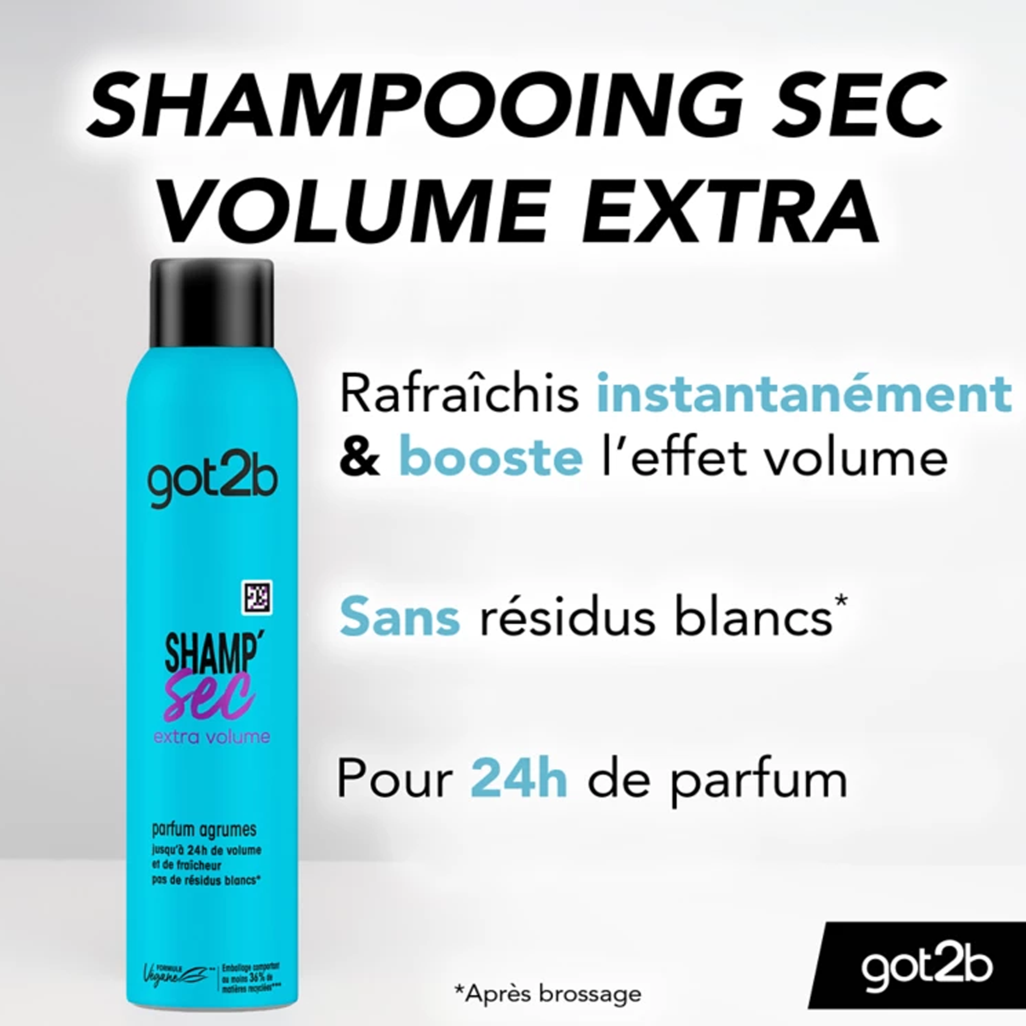 got2b Shampooing Sec Volume Extra – Cheveux Frais & Volume Instantané