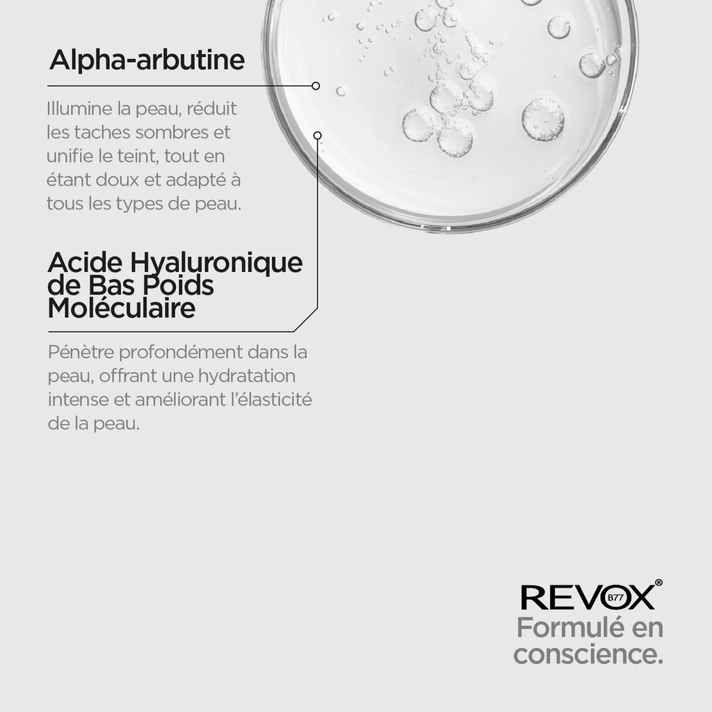 REVOX B77 JUST Alpha Arbutin 2% + HA – Sérum Anti-Taches & Éclat