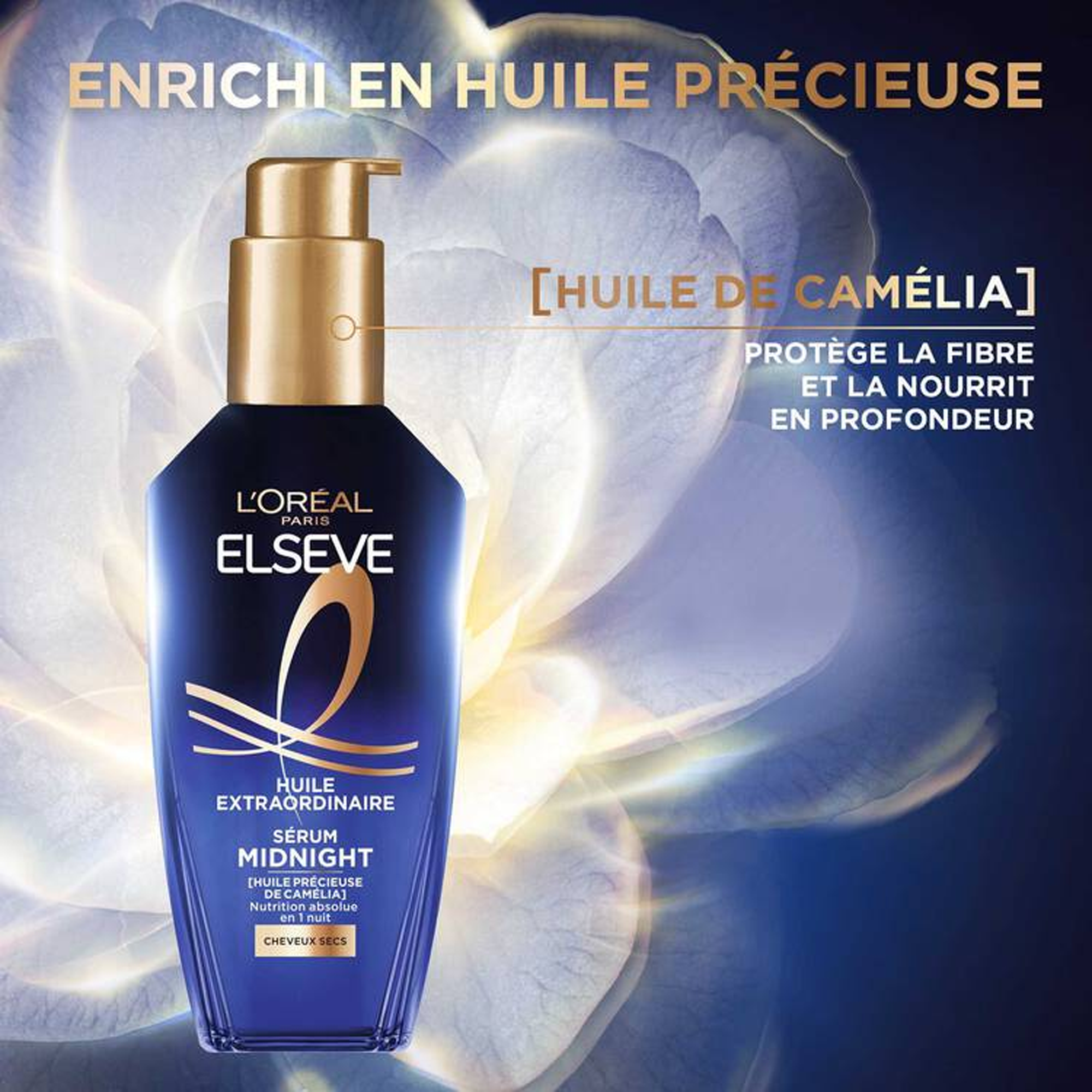 Elseve Huile Extraordinaire Soin Midnight Sérum enrichi en huile précieuse de Camélia