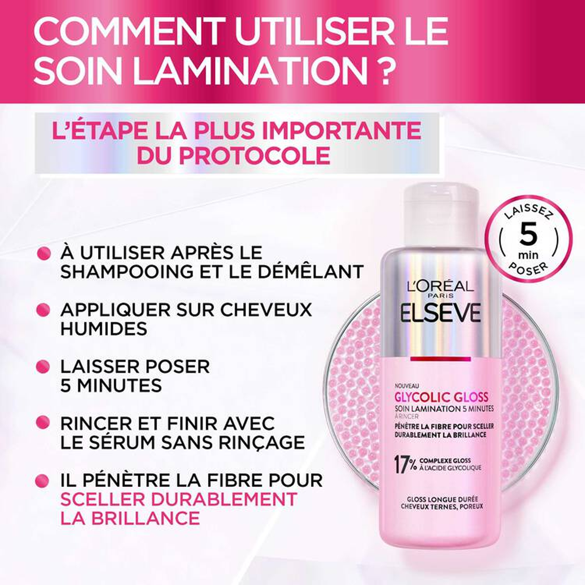 Elseve Glycolic Gloss Soin Lamination Gloss 5 minutes