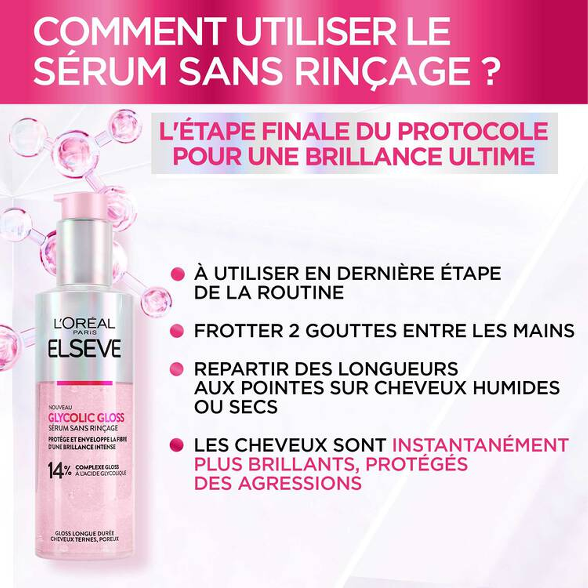 Elseve Glycolic Gloss Sérum Gloss Sans Rinçage