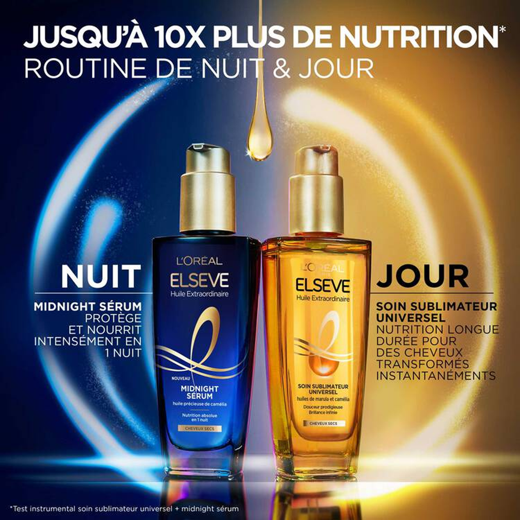 Elseve Huile Extraordinaire Soin Midnight Sérum enrichi en huile précieuse de Camélia