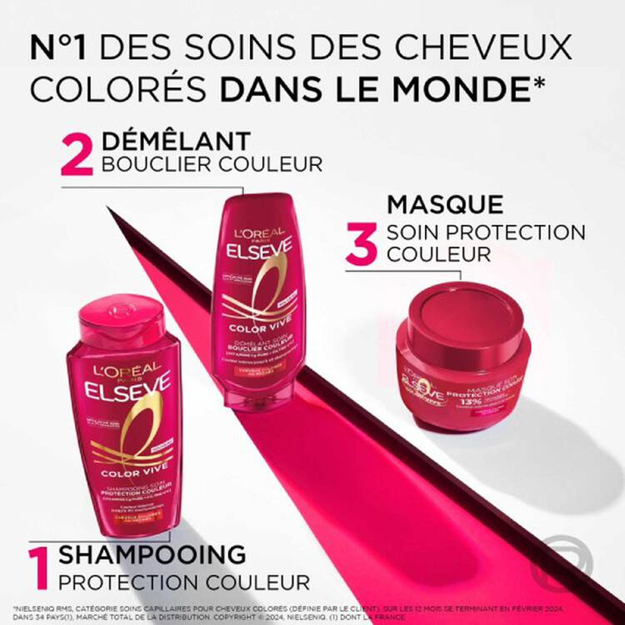 Elseve Color Vive Après-Shampooing Bouclier Couleur enrichi en Vitamine Cg Pure et Filtre UV